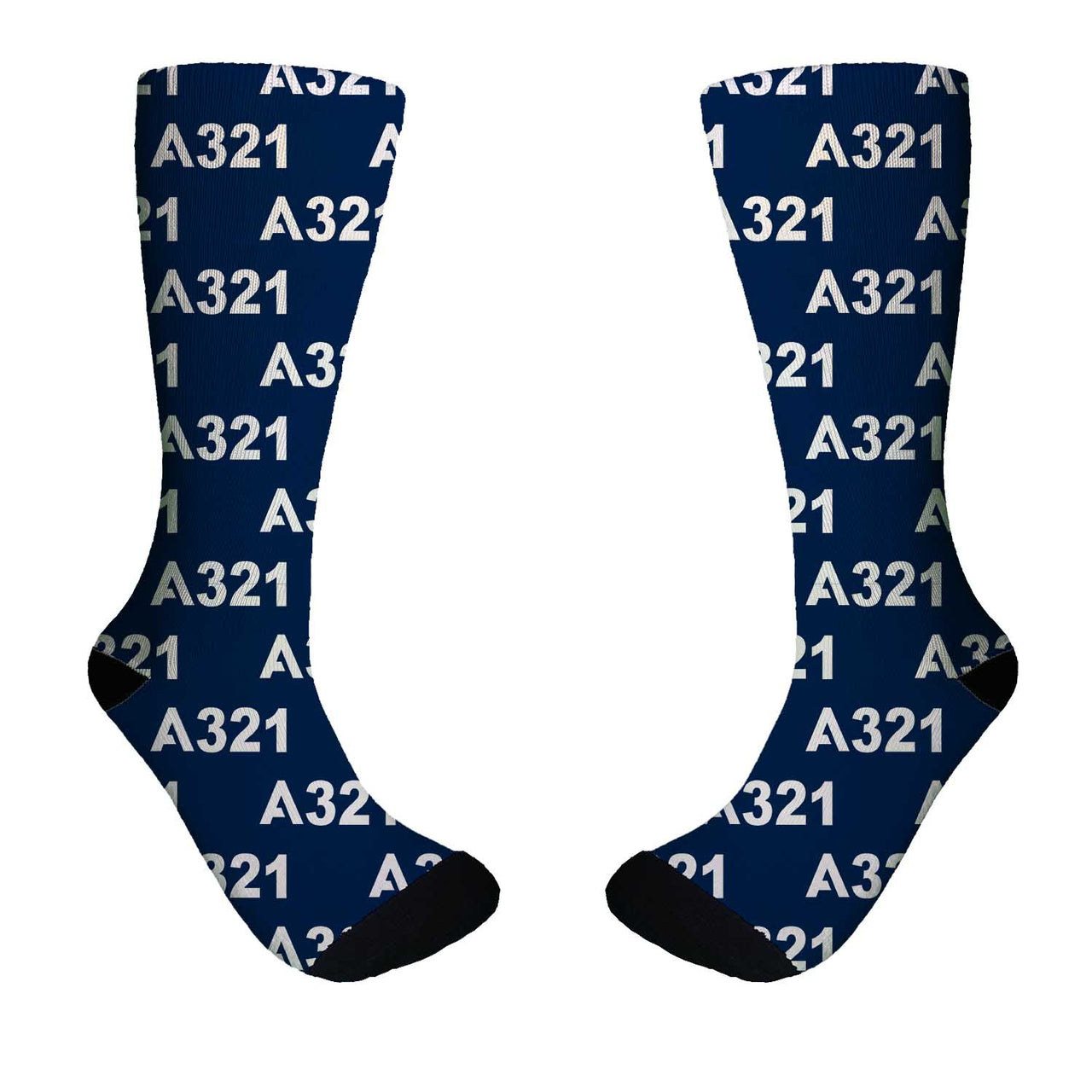 A321 Flat Text Designed Socks