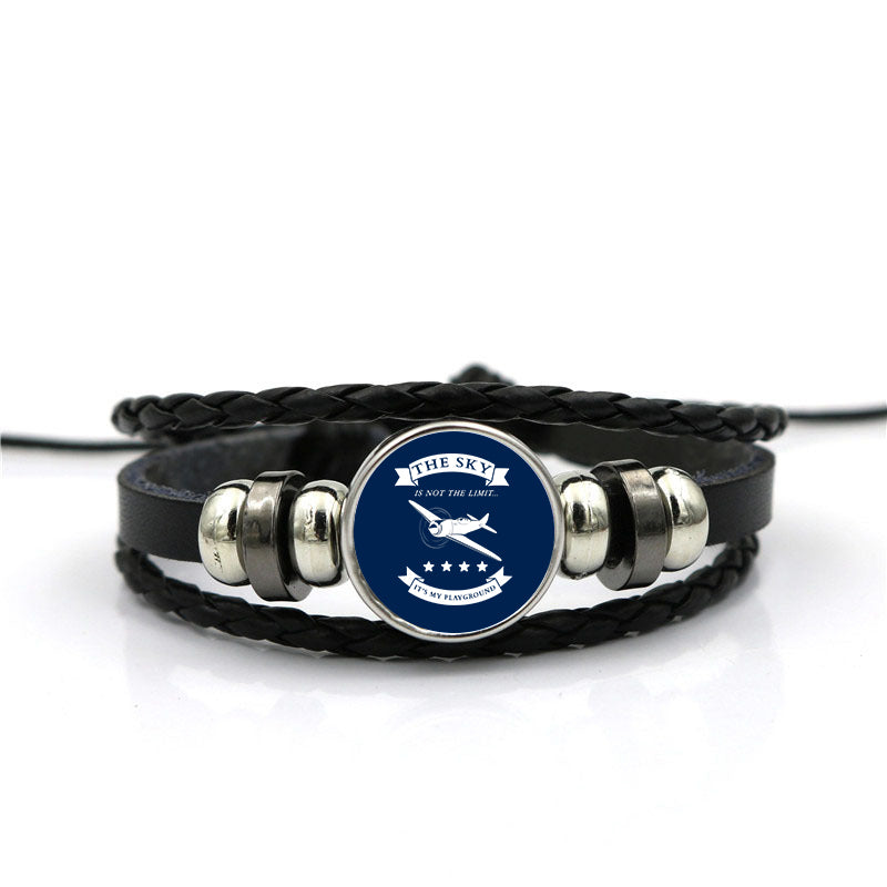 The Sky is not the limit, It's my playground Designed Leather Bracelets