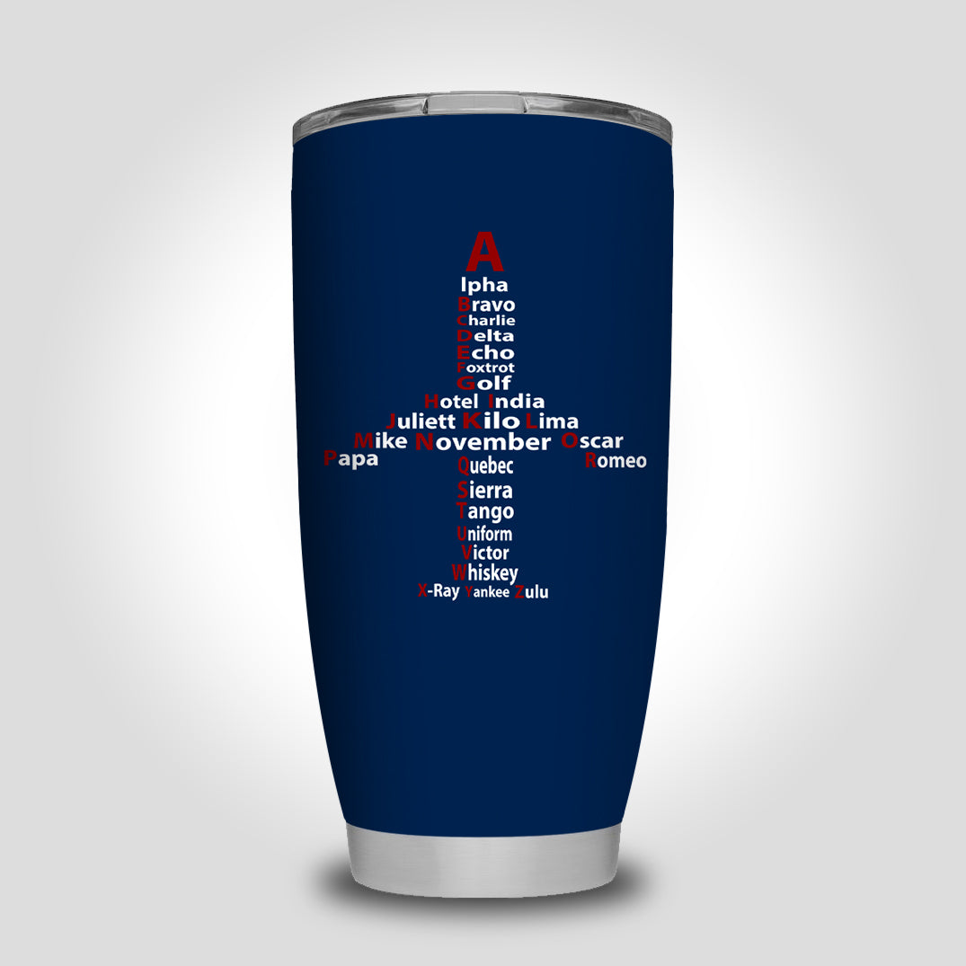 Airplane Shape Aviation Alphabet Designed Tumbler Travel Mugs