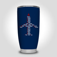 Thumbnail for Airplane Shape Aviation Alphabet Designed Tumbler Travel Mugs