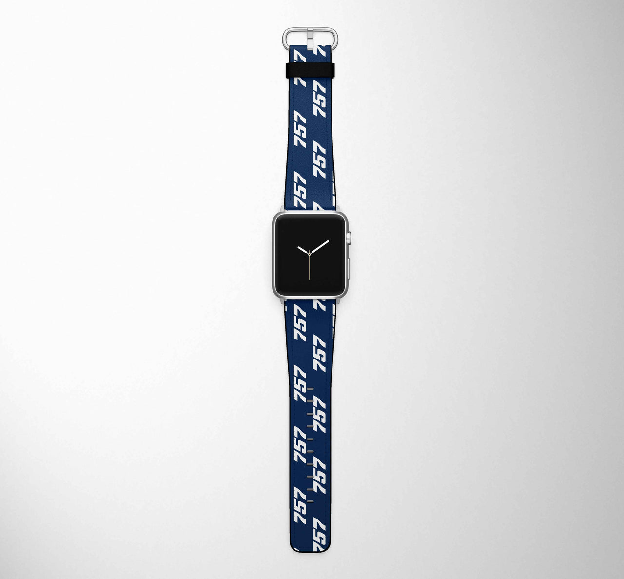 757 Flat Text Designed Leather Apple Watch Straps