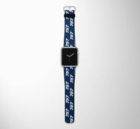 Thumbnail for 757 Flat Text Designed Leather Apple Watch Straps