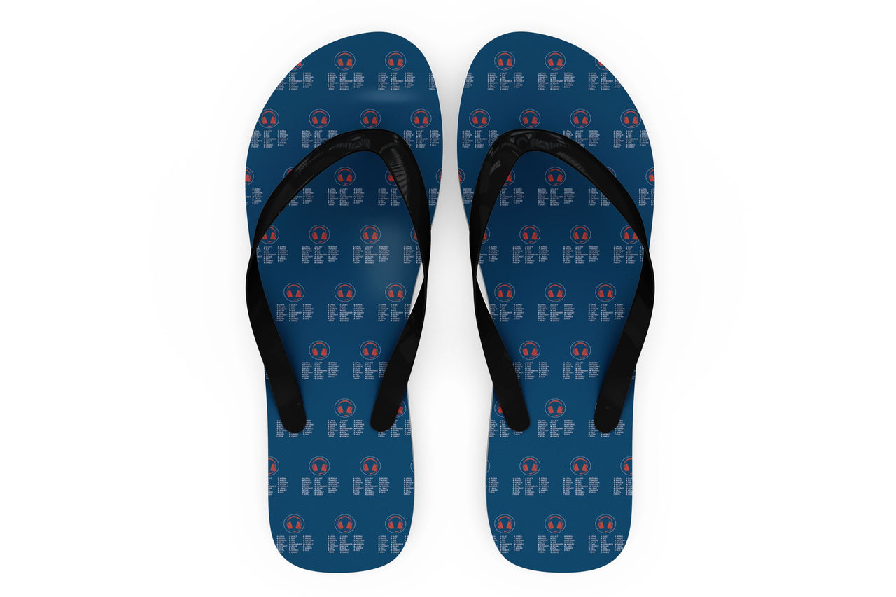 Aviation Alphabet 3 Designed Slippers (Flip Flops)