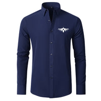 Thumbnail for Fighting Falcon F16 Silhouette Designed Long Sleeve Shirts