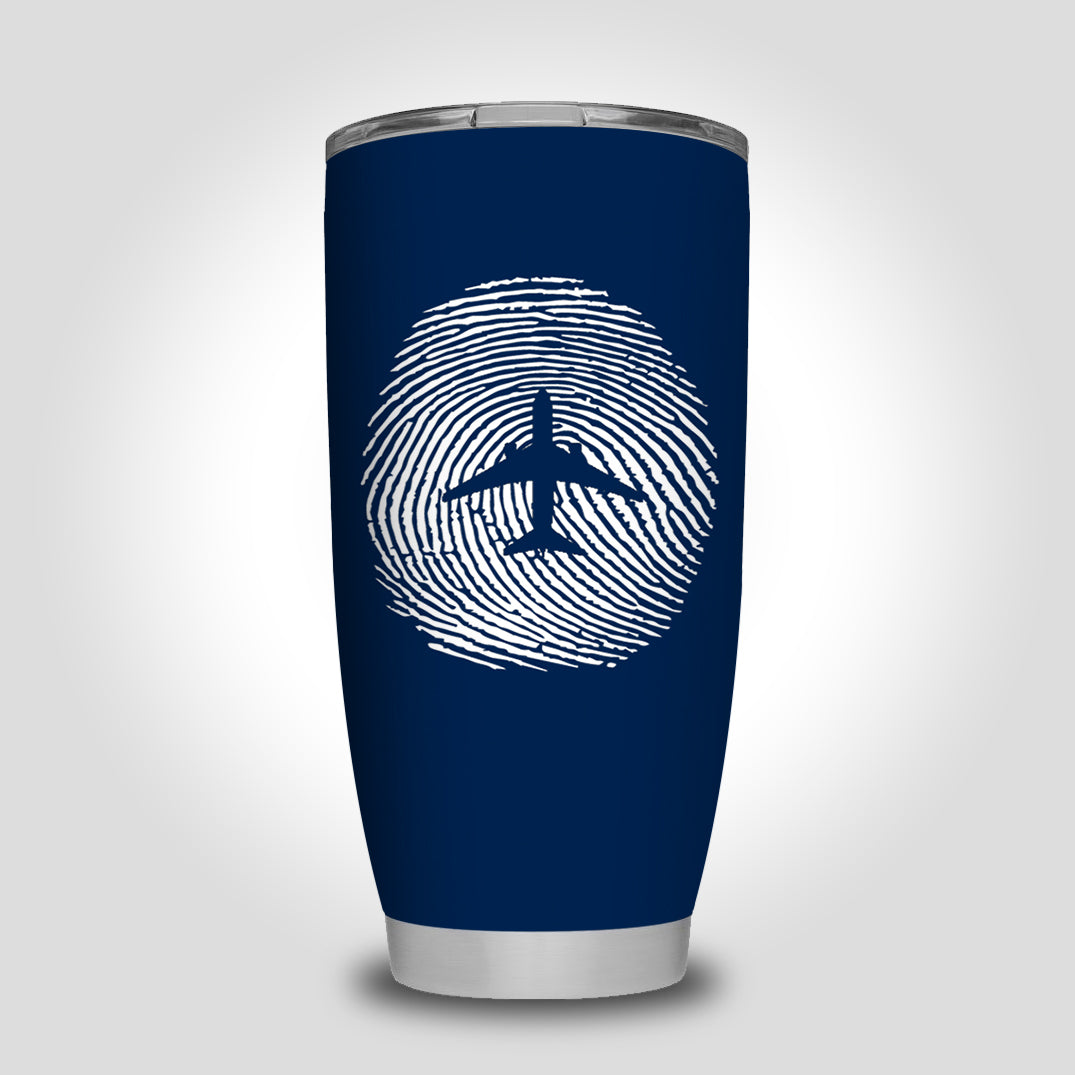 Aviation Finger Print Designed Tumbler Travel Mugs