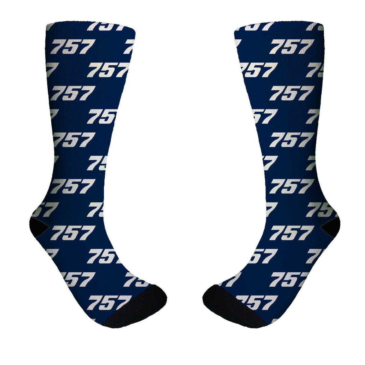 757 Flat Text Designed Socks