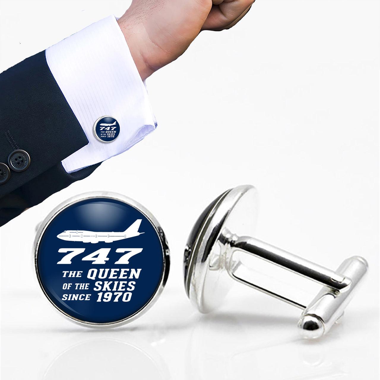 Boeing 747 - Queen of the Skies (2) Designed Cuff Links