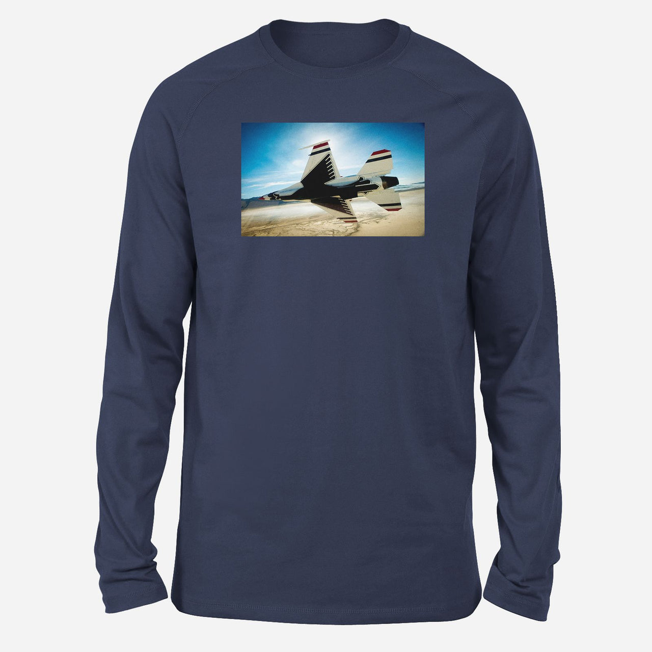 Turning Right Fighting Falcon F16 Designed Long-Sleeve T-Shirts
