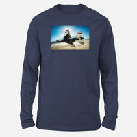 Thumbnail for Turning Right Fighting Falcon F16 Designed Long-Sleeve T-Shirts