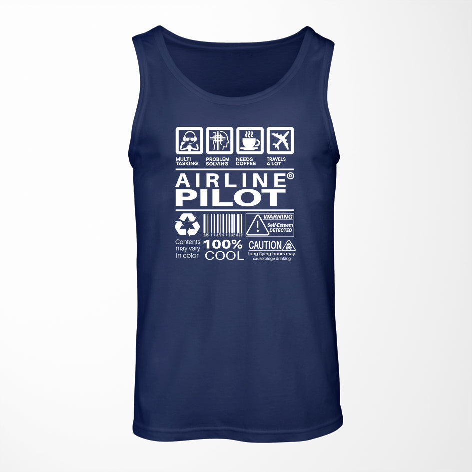 Airline Pilot Label Designed Tank Tops