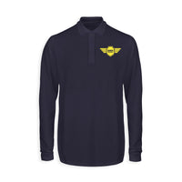 Thumbnail for Born To Fly & Badge Designed Long Sleeve Polo T-Shirts