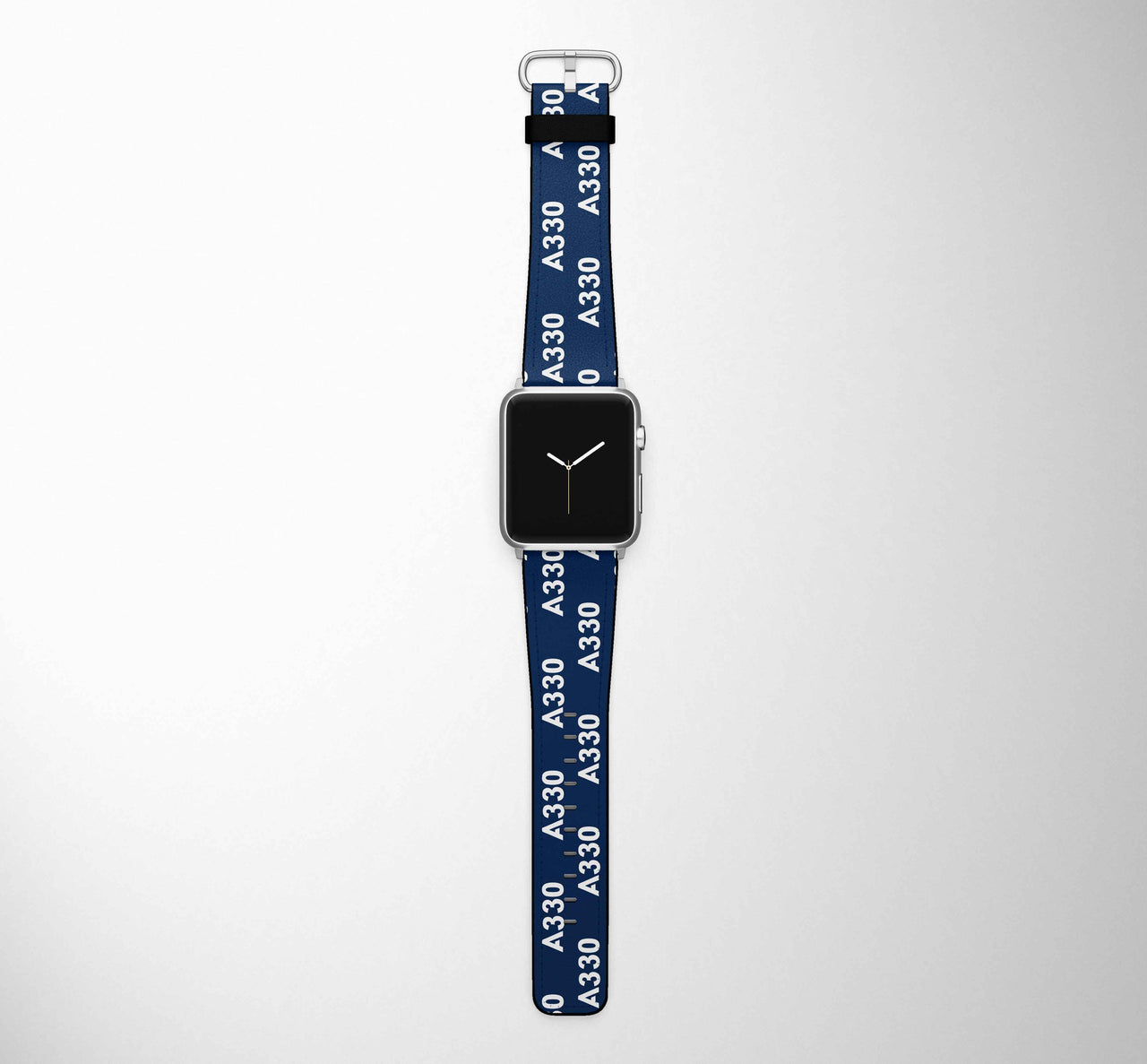 A330 Flat Text Designed Leather Apple Watch Straps