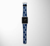 Thumbnail for A330 Flat Text Designed Leather Apple Watch Straps