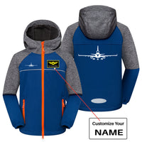 Thumbnail for McDonnell Douglas MD-11 Silhouette Plane Designed Children Polar Style Jackets