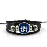 Thumbnail for Airbus A340 & Plane Designed Leather Bracelets