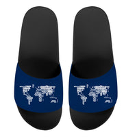 Thumbnail for World Map (Text) Designed Sport Slippers