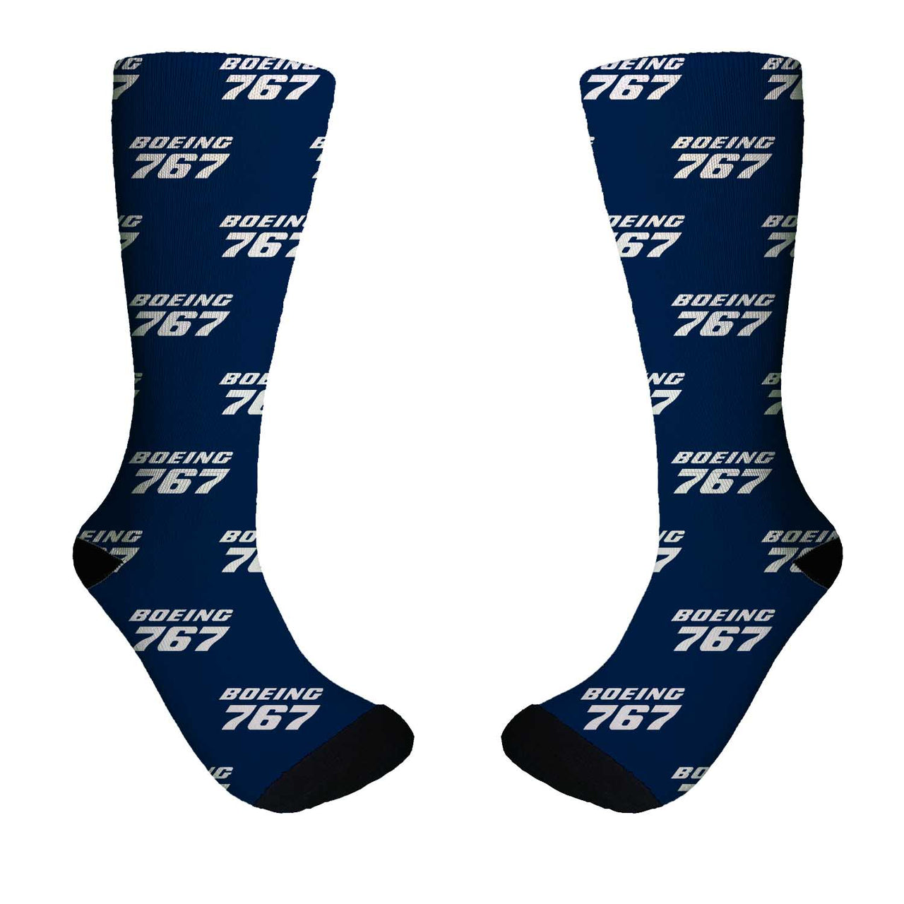 Boeing 767 & Text Designed Socks