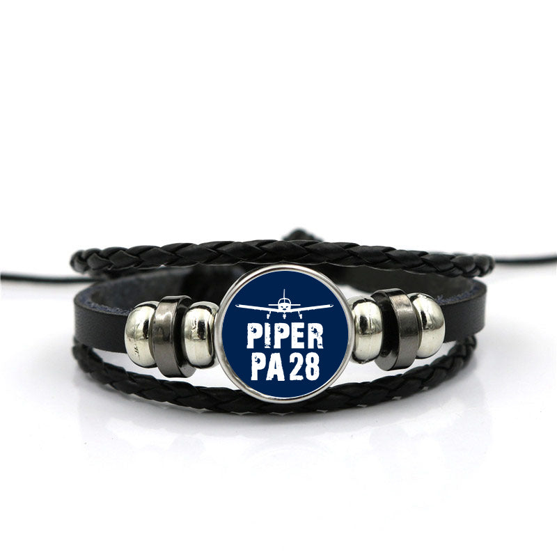 Piper PA28 & Plane Designed Leather Bracelets