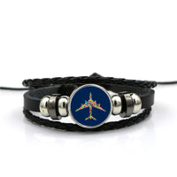 Thumbnail for Colourful Airplane Designed Leather Bracelets