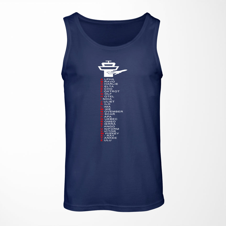 Aviation Alphabet Designed Tank Tops