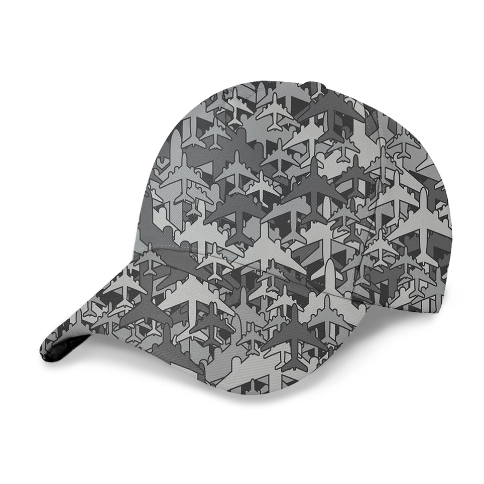 Dark Coloured Airplanes Designed 3D Peaked Cap