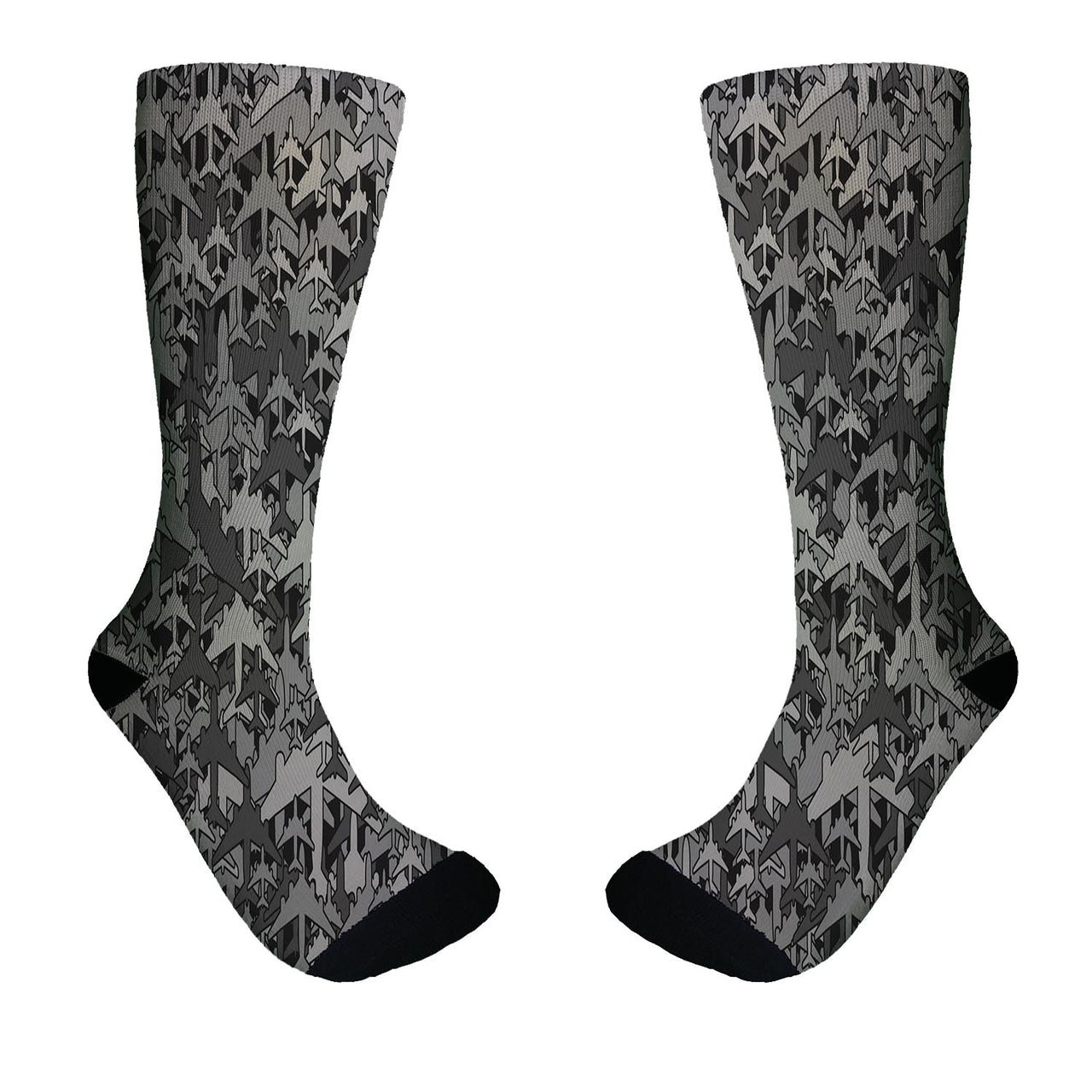 Dark Coloured Airplanes Designed Socks