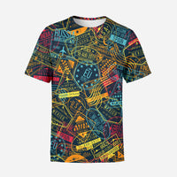 Thumbnail for Dark Coloured Passport Stamps Designed 3D T-Shirts