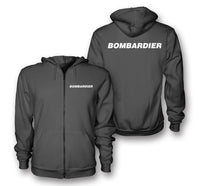 Thumbnail for Bombardier & Text Designed Zipped Hoodies