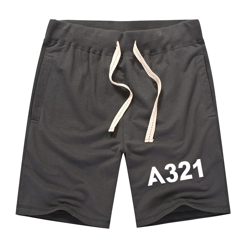 A321 Flat Text Designed Cotton Shorts