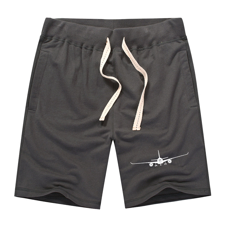 Airbus A350 Silhouette Designed Cotton Shorts