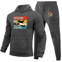 Thumbnail for Husband & Dad & Pilot & Legend Designed Hoodies & Sweatpants Set