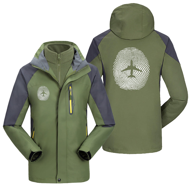 Aviation Finger Print Designed Thick Skiing Jackets