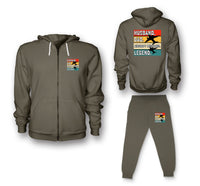 Thumbnail for Husband & Dad & Aircraft Mechanic & Legend Designed Zipped Hoodies & Sweatpants Set