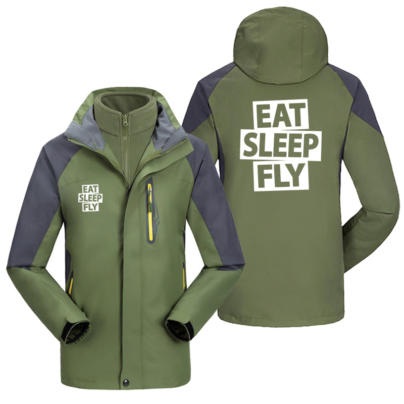 Eat Sleep Fly Designed Thick Skiing Jackets