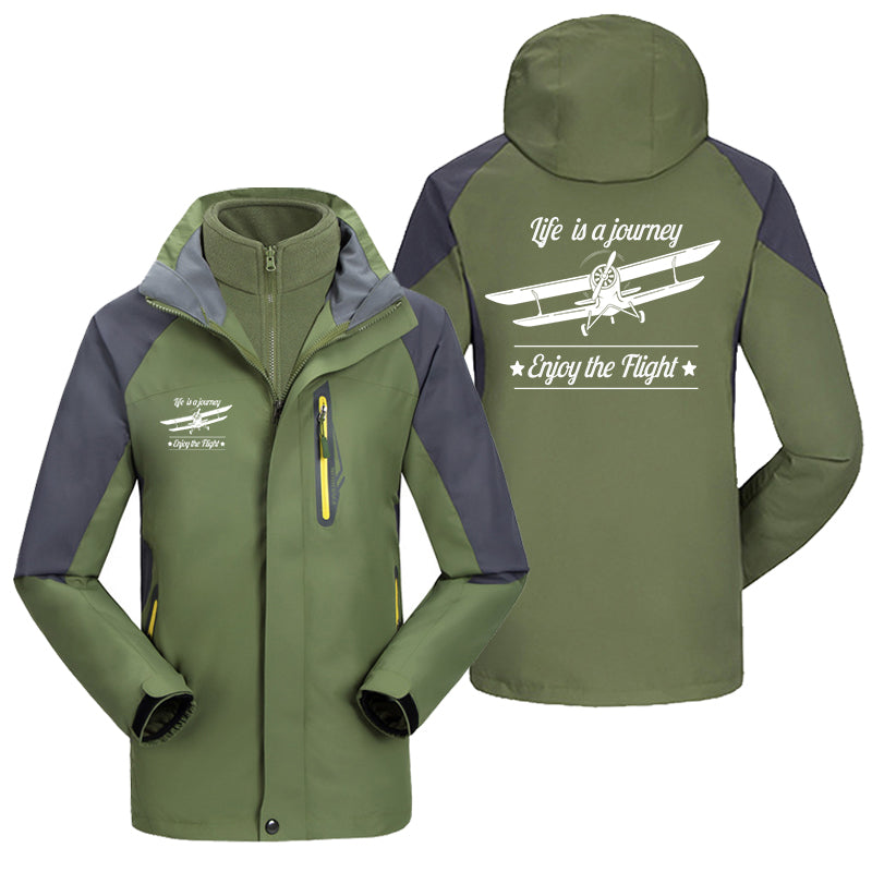 Life is a journey Enjoy the Flight Designed Thick Skiing Jackets