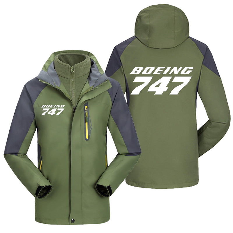 Boeing 747 & Text Designed Thick Skiing Jackets