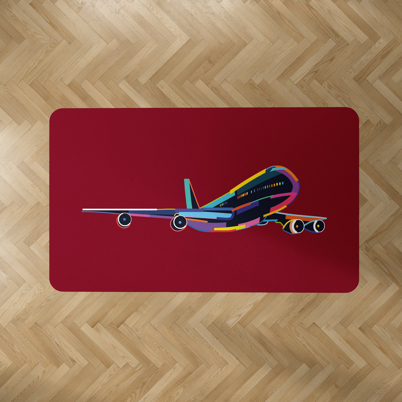 Multicolor Airplane Designed Carpet & Floor Mats