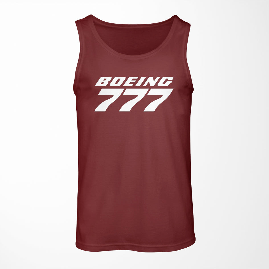 Boeing 777 & Text Designed Tank Tops