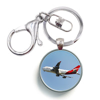 Thumbnail for Departing Qantas Boeing 747 Designed Circle Key Chains