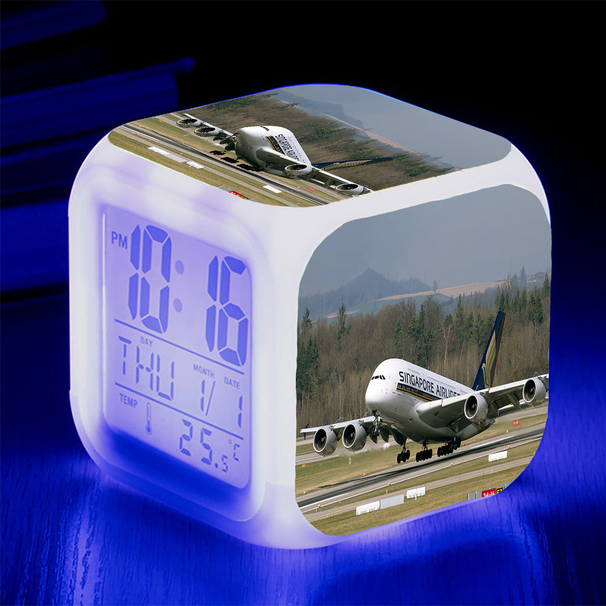 Departing Singapore Airlines A380 Designed "7 Colour" Digital Alarm Clock