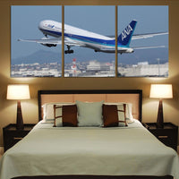 Thumbnail for Departing ANA's Boeing 767 Printed Canvas Posters (3 Pieces) Aviation Shop 