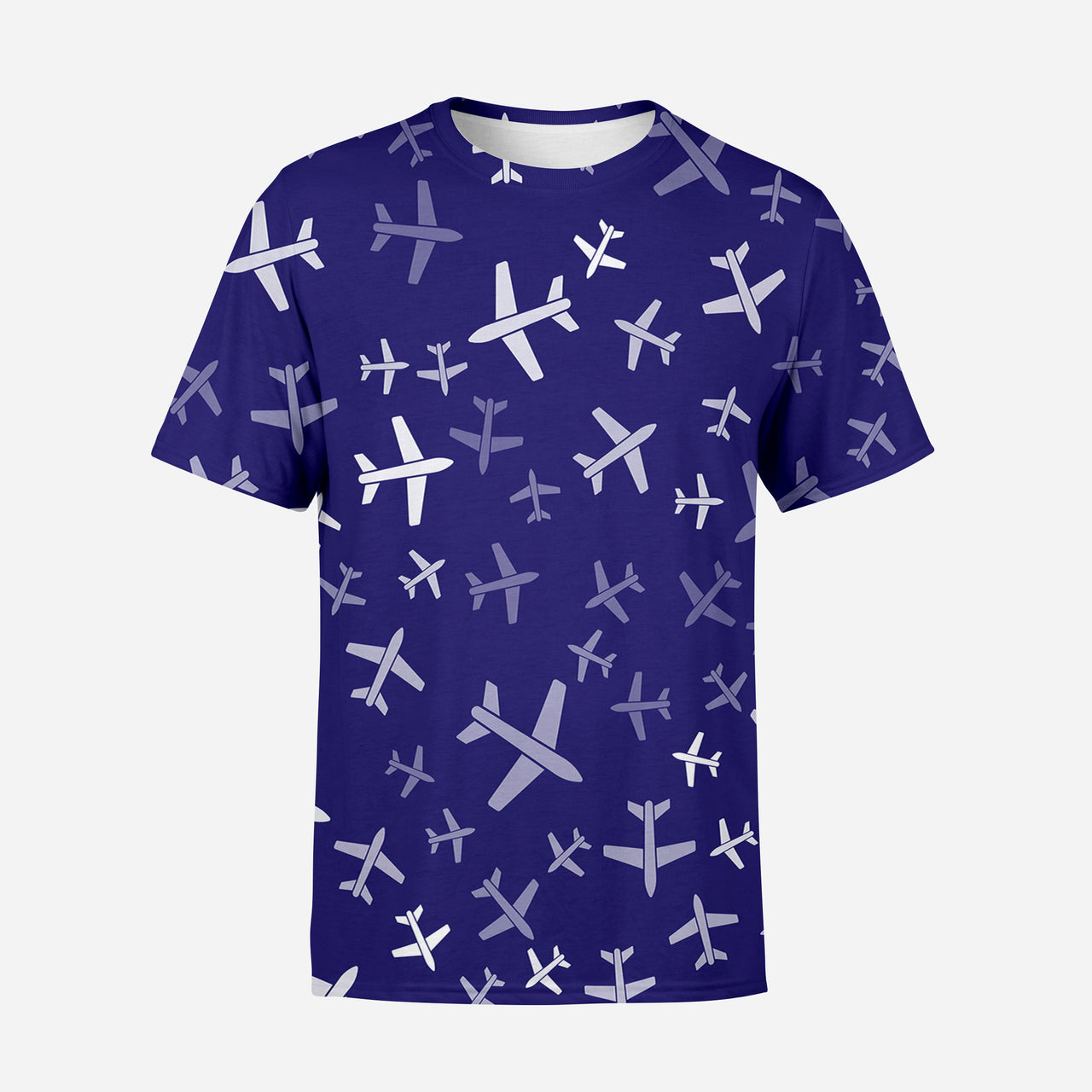 Different Sizes Seamless Airplanes Designed 3D T-Shirts