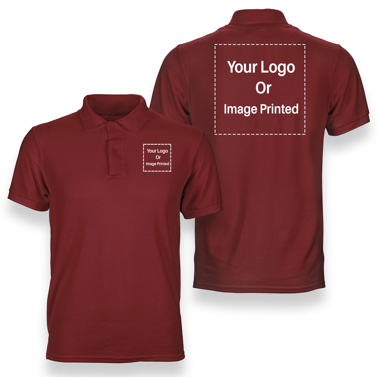 Custom Double Logo Designed Polo T-Shirts – Aviation Shop