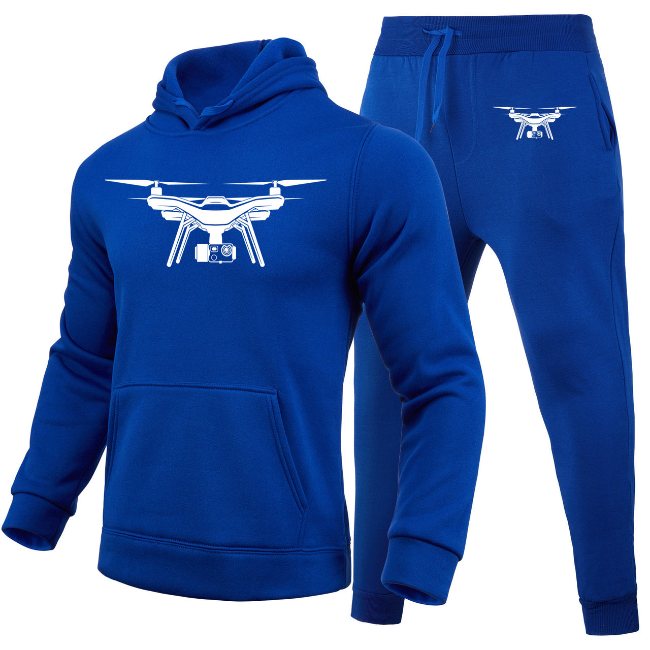 Drone Silhouette Designed Hoodies & Sweatpants Set