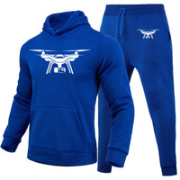 Thumbnail for Drone Silhouette Designed Hoodies & Sweatpants Set