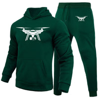 Thumbnail for Drone Silhouette Designed Hoodies & Sweatpants Set