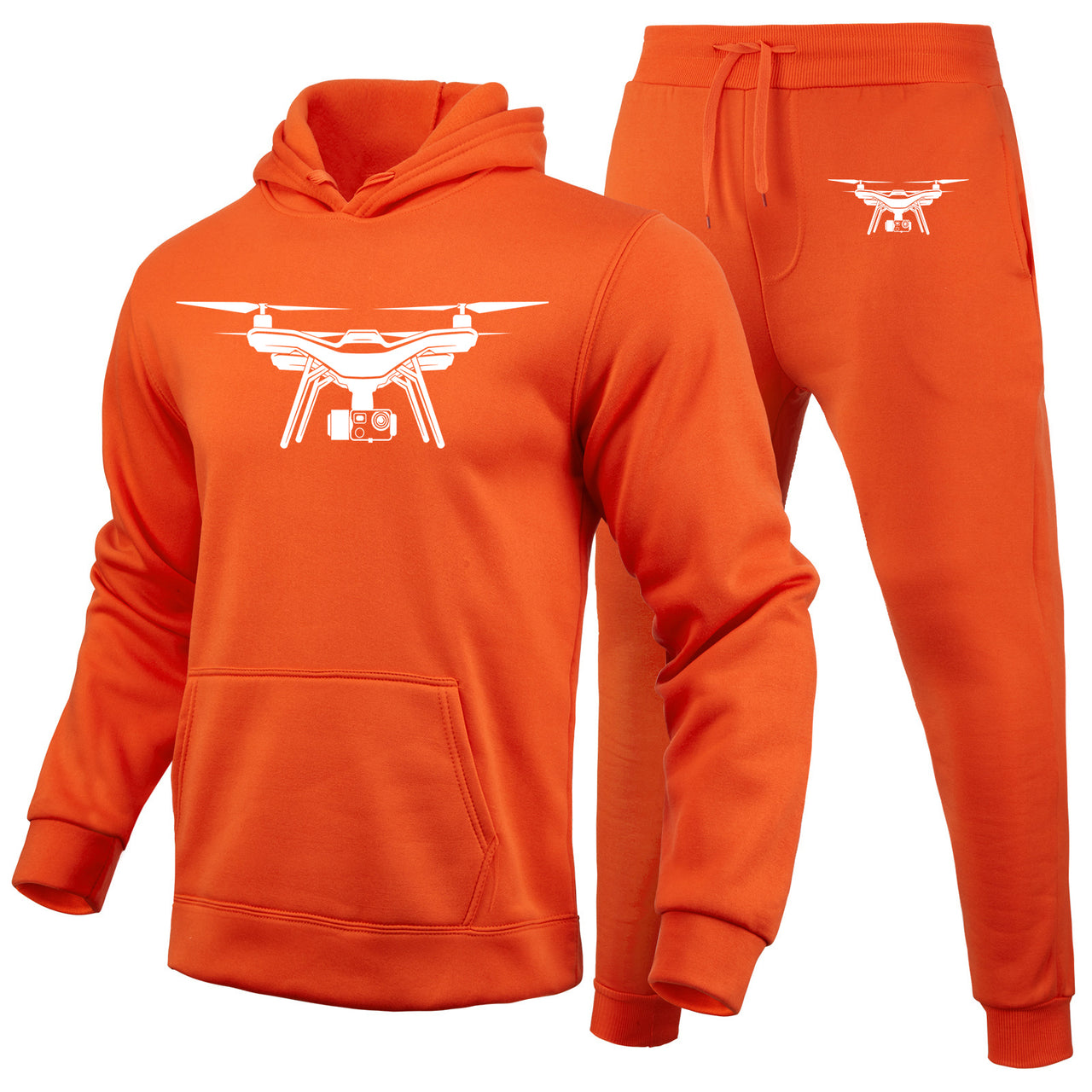 Drone Silhouette Designed Hoodies & Sweatpants Set