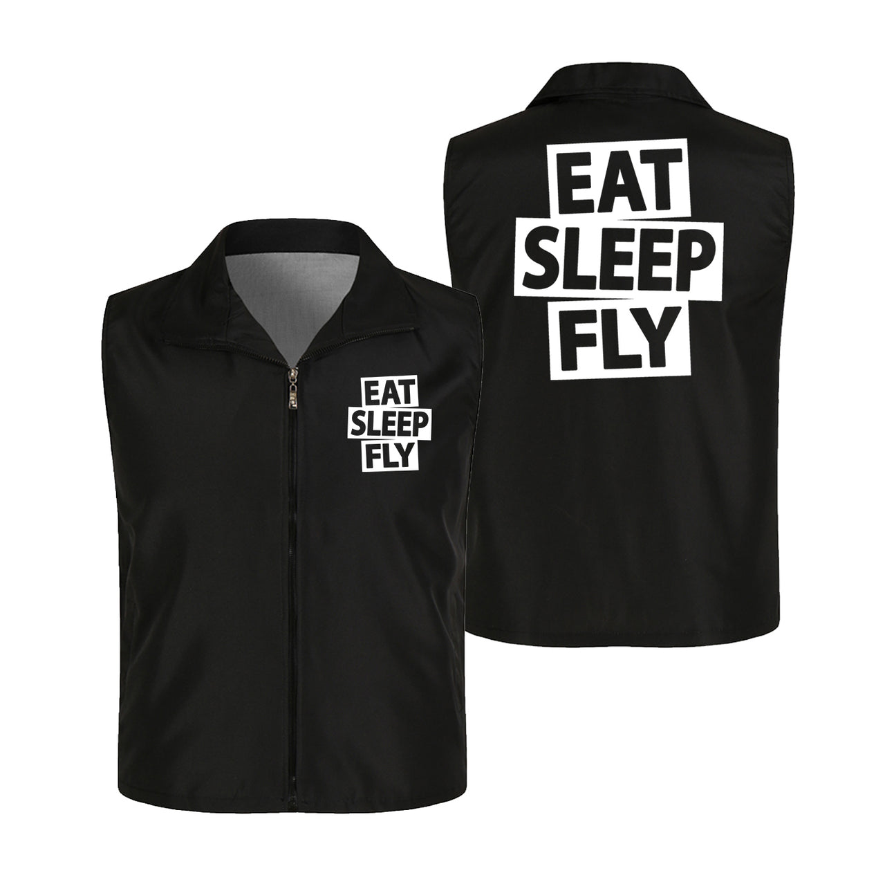 Eat Sleep Fly Designed Thin Style Vests