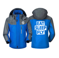 Thumbnail for Eat Sleep Fly Designed Thick Winter Jackets