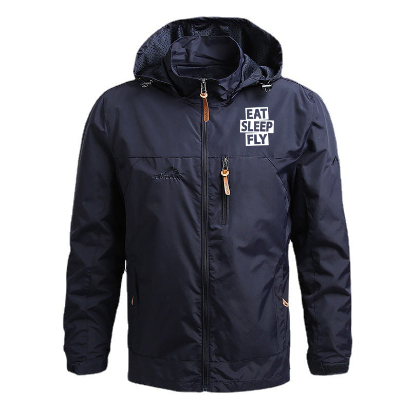 Eat Sleep Fly Designed Thin Stylish Jackets